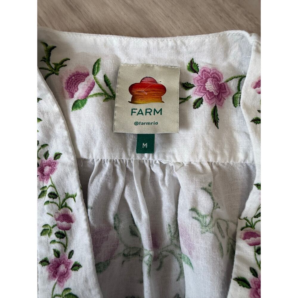 FARM Rio Folk Floral Linen Medium Wide-Leg Jumpsuit - Picture 7 of 16